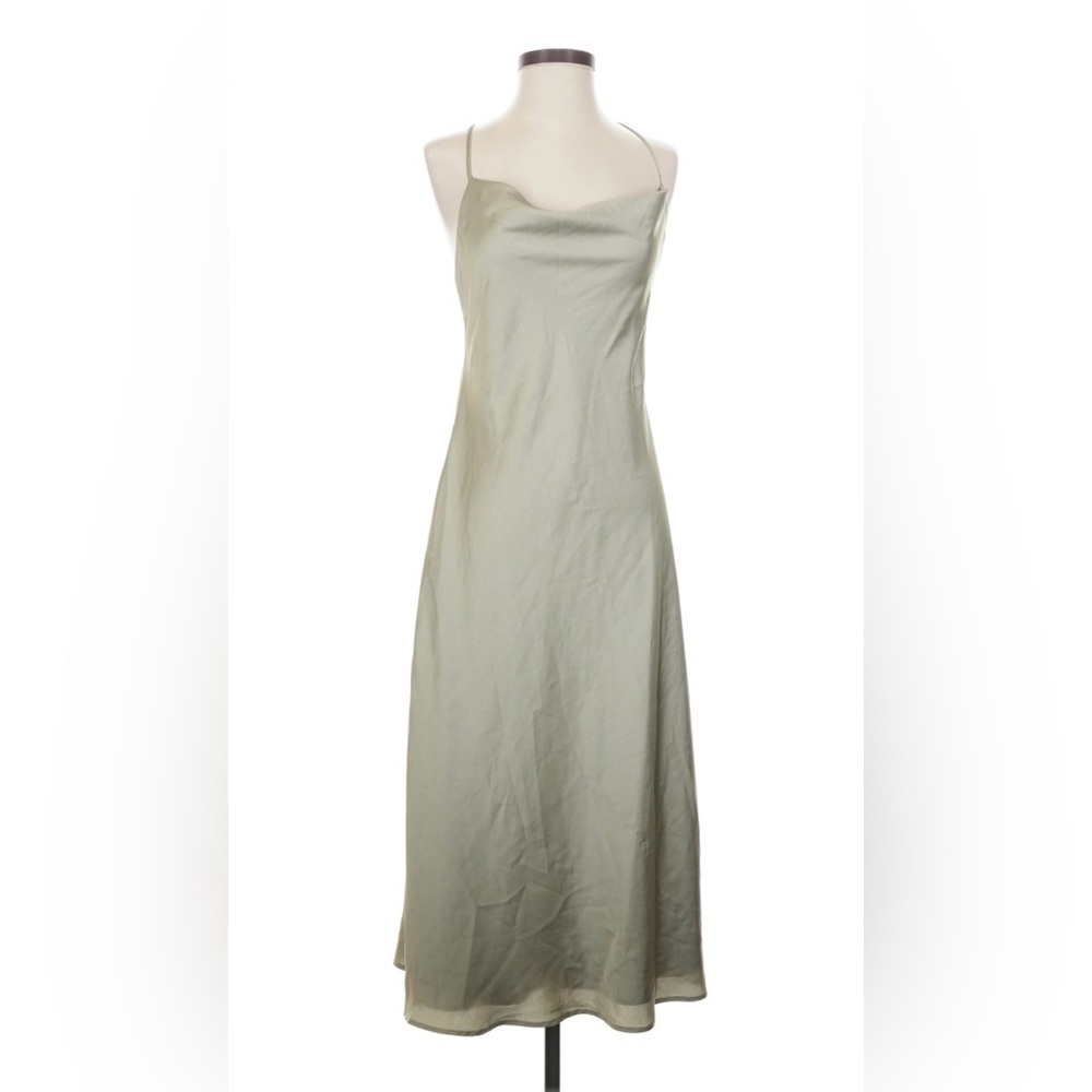 Show Me Your Mumu Women’s Cross Cowl Satin Silk Maxi Night Gown Dress Gold XXS